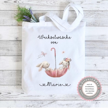 zuckersüße Freundebuchtasche Tasche Hase (personalisiert) Freund Kindergarten Schule Wunschname KITA Kindergarten Einschulung Lüttentüddel®
